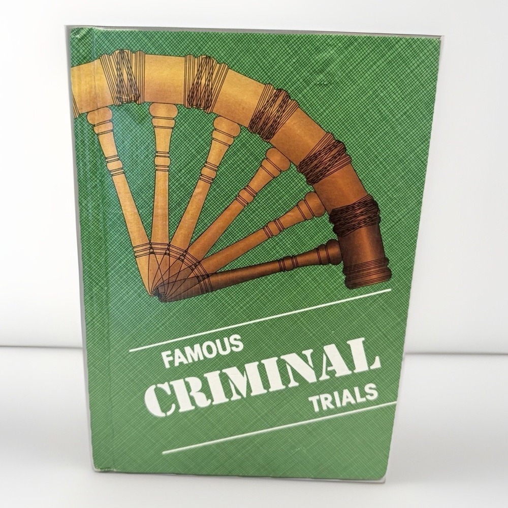 Famous Criminal Trial True Crime Book Law History MCM Staging Decor Office Green